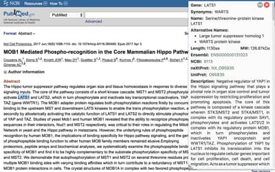 Screenshot of GIX report on PubMed
