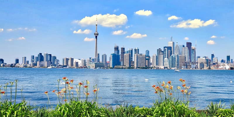 View of Toronto skyline from Toronto island